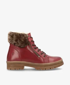 ALDINA LACE WARM Bordeaux - Snørestøvle med foer - læder