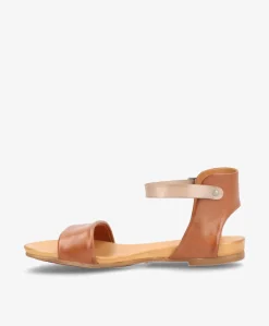 ANNIKA - Brun/taupe læder - Flade sandaler