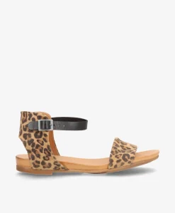 ANNIKA S - Leopard/sort ruskind - Flade sandaler