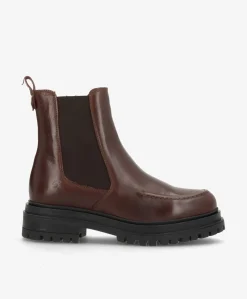 ASPEN - Mørkebrun læder - Chelsea støvle Dame