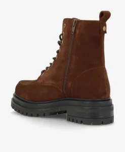 ASPEN ZIP S - Mørkebrun ruskind - Støvle med lynlås Dame