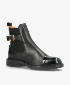 BEATRICE LP - Sort læder-lak - Ankelstøvler Dame