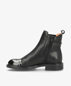 BEATRICE LP - Sort læder-lak - Ankelstøvler Dame