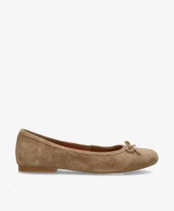BISQUE S - Mørk beige ruskind - Ballerina