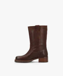 CAMERON - Dame Støvle med hæl - Brun læder