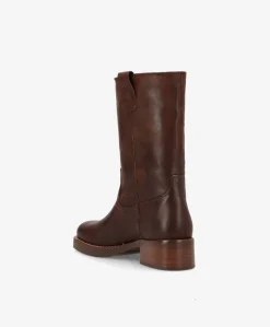 CAMERON - Dame Støvle med hæl - Brun læder