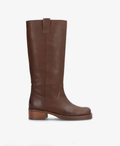 CAMERON LONG - Dame Lang støvle med hæl - Brun læder