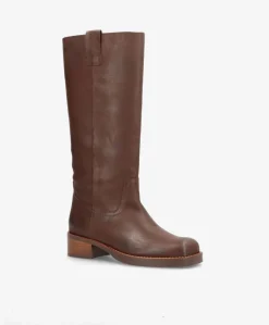 CAMERON LONG - Dame Lang støvle med hæl - Brun læder