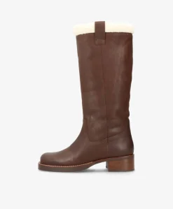 CAMERON LONG Warm - Brun læder - Lang støvle Dame