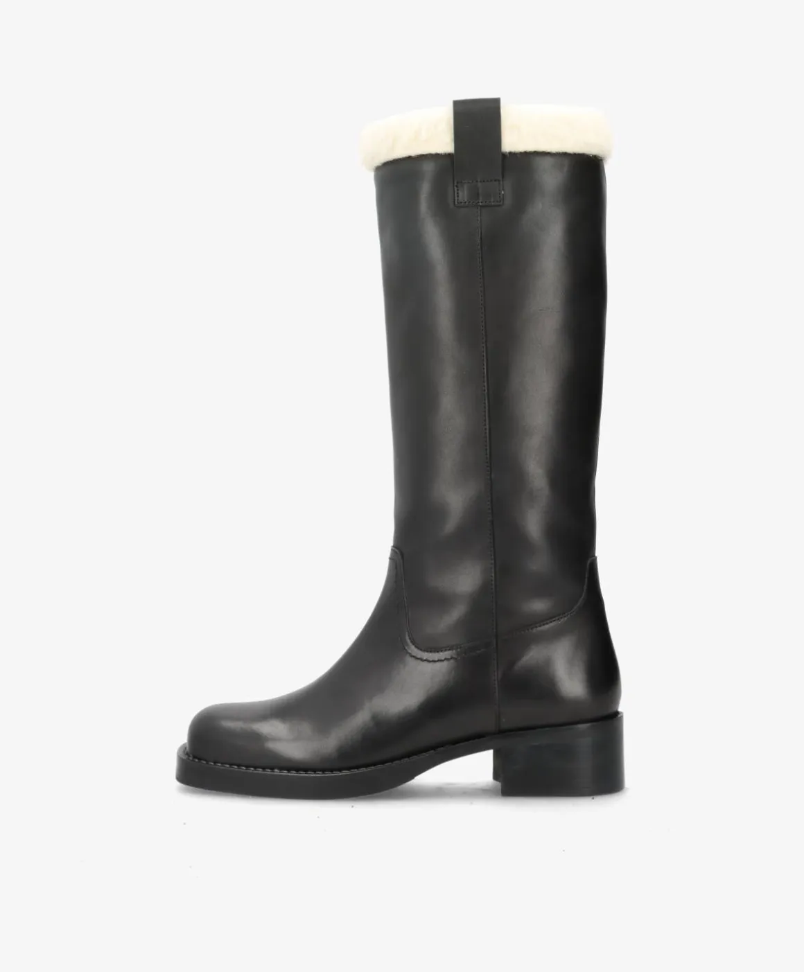 CAMERON LONG Warm - Sort læder - Lang støvle Dame