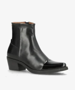 CARMINA P - Sort lak læder - Western støvler Dame