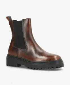 CASABLANCA - Dame Chelsea støvle - Mørkebrun læder