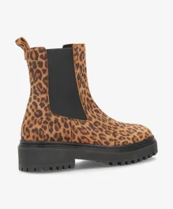 CASABLANCA S - Dame Chelsea støvle - Leopard ruskind