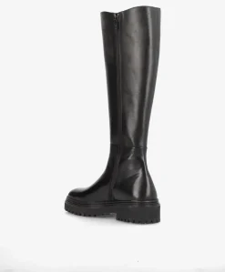 CASOON - Dame Lang støvle - Sort læder