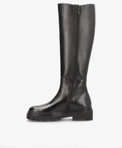 CASOON - Dame Lang støvle - Sort læder