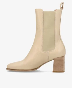 CELESTE - Støvle med hæl - Offwhite læder