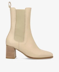CELESTE - Støvle med hæl - Offwhite læder
