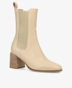CELESTE - Støvle med hæl - Offwhite læder
