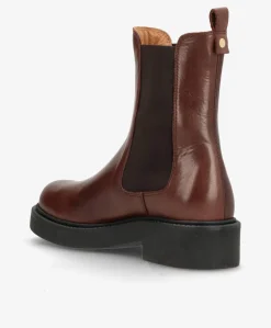 CHESTER - Mørkebrun læder - Chelsea støvler Dame