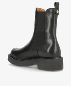 CHESTER - Sort læder - Chelsea støvler Dame