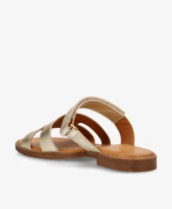 CLAIRE L - Champagne laminat læder - Sliders