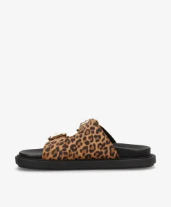CLEO S - Leopard ruskind - Flade sandaler Dame