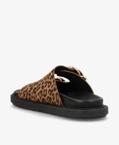 CLEO S - Leopard ruskind - Flade sandaler Dame