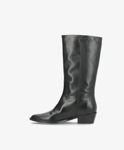 CONFIDENCE - Sort læder - Høj støvle Dame