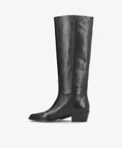 CONFIDENCE - Sort læder - Lang støvle dame