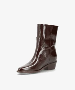 CONFIDENCE LOW P - Brun lak læder - Ankelstøvle Dame