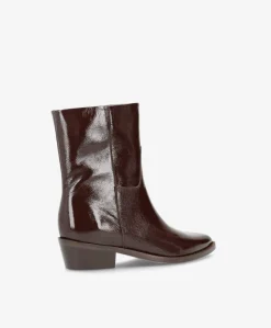 CONFIDENCE LOW P - Brun lak læder - Ankelstøvle Dame