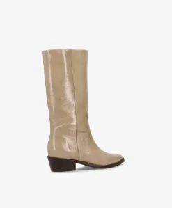CONFIDENCE P - Beige lak læder - Høj støvle Dame