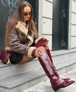 CONFIDENCE P - Bordeaux lak - Lang støvle