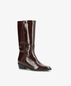 CONFIDENCE P - Brun lak læder - Høj støvle Dame