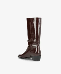 CONFIDENCE P - Brun lak læder - Høj støvle Dame