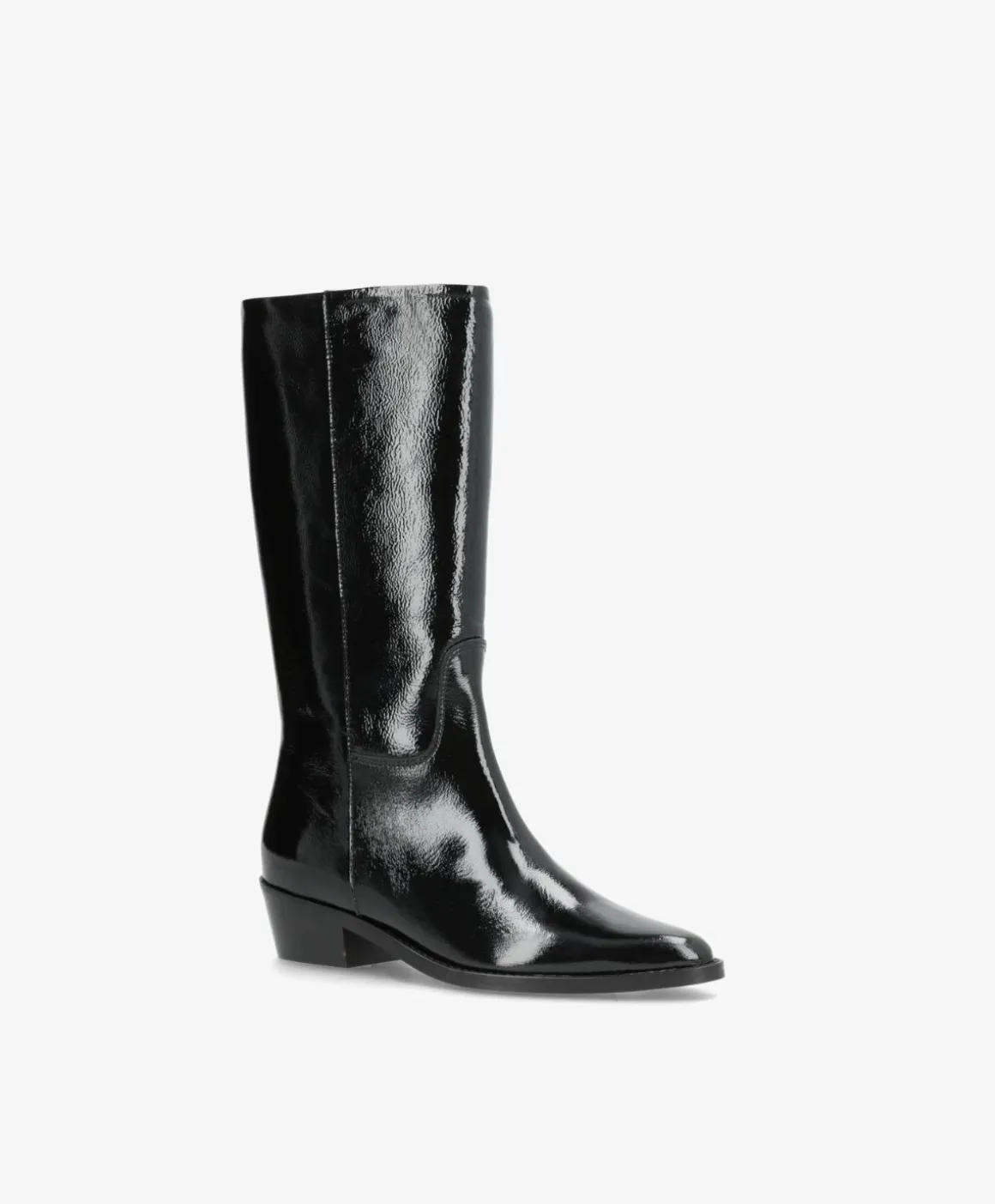 CONFIDENCE P - Sort lak læder - Høj støvle Dame