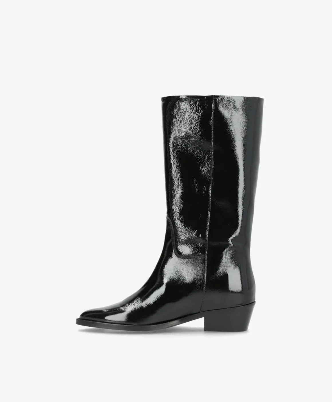 CONFIDENCE P - Sort lak læder - Høj støvle Dame