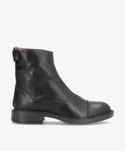 DAHLIA - Dame Ankelstøvle - Sort læder