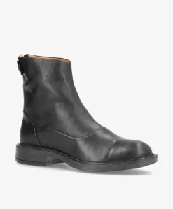 DAHLIA - Dame Ankelstøvle - Sort læder