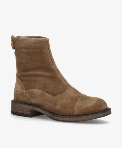 DAHLIA S - Dame Ankelstøvler - Mørk beige ruskind oil