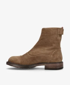 DAHLIA S - Dame Ankelstøvler - Mørk beige ruskind oil