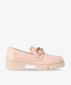 Dame loafer - Lysrød med spænde