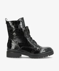 Dame snørrestøvle - Sort - 1-25236-43