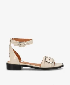 DESIRE P - Beige lak læder - Sandaler med lav hæl Dame