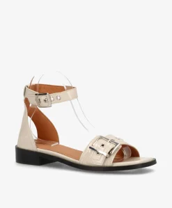 DESIRE P - Beige lak læder - Sandaler med lav hæl Dame