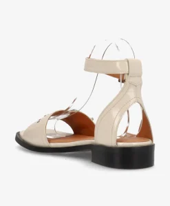 DESIRE P - Beige lak læder - Sandaler med lav hæl Dame