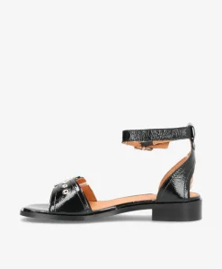 DESIRE P - Sort lak læder - Sandaler med lav hæl Dame