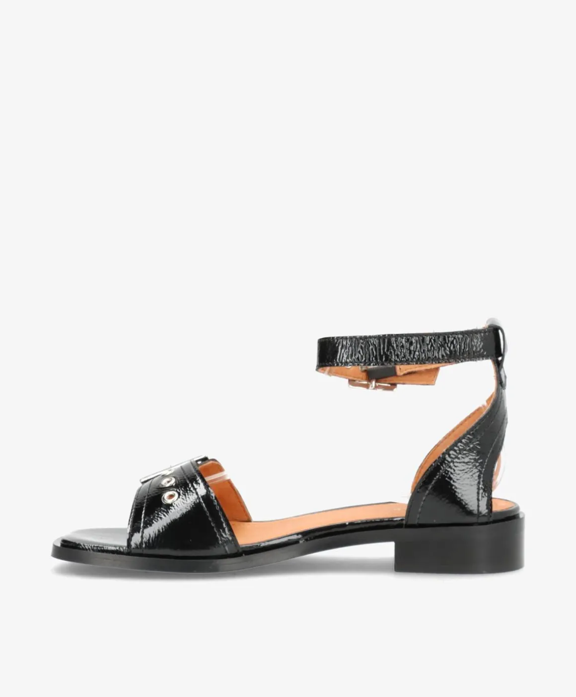 DESIRE P - Sort lak læder - Sandaler med lav hæl Dame