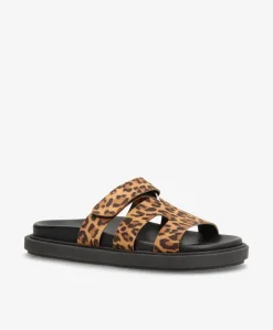 ECHO S - Leopard ruskind - Flade sandaler Dame