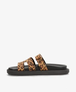 ECHO S - Leopard ruskind - Flade sandaler Dame